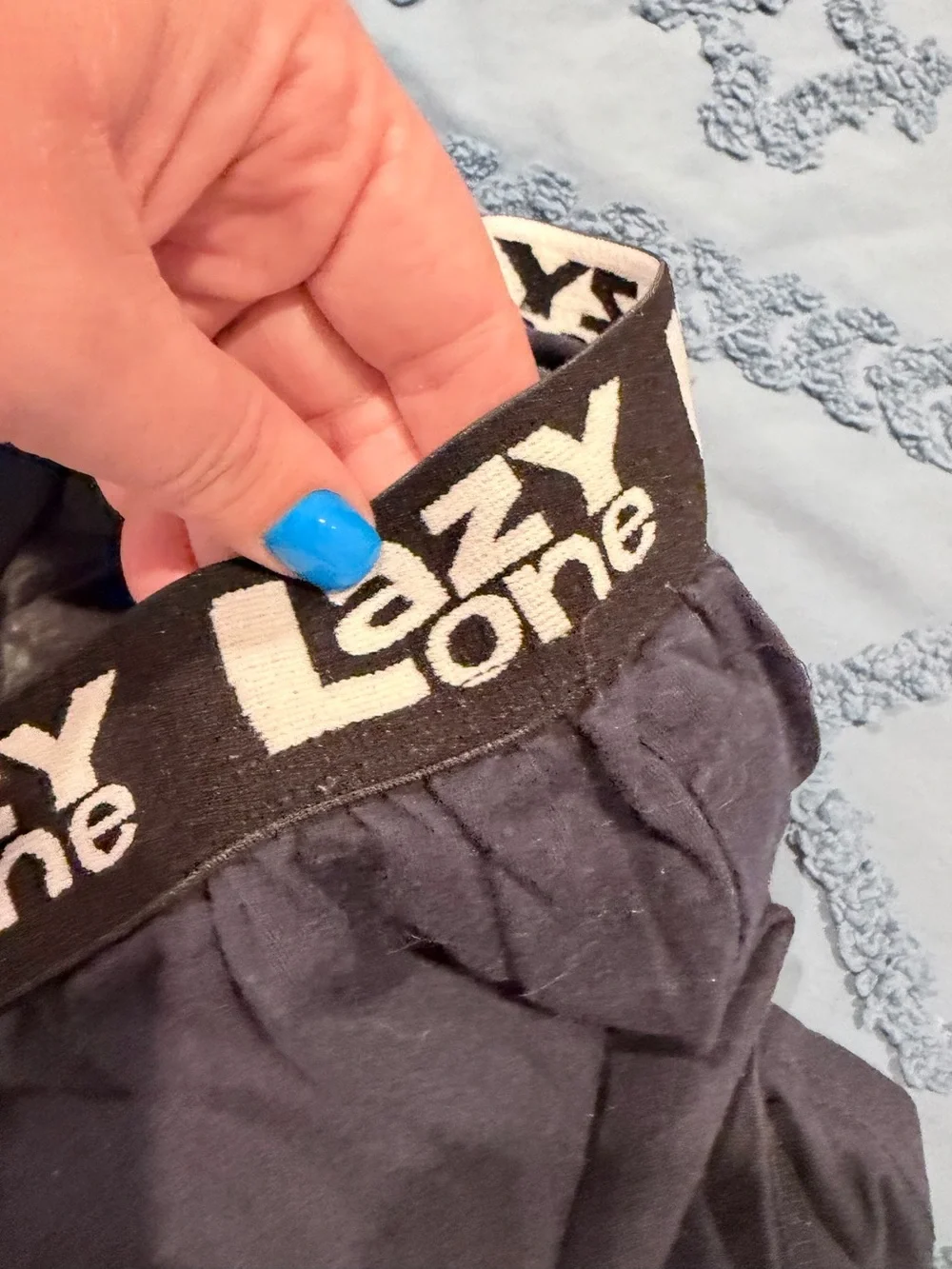 Lazy One Navy Boxer Briefs with Black Logo Waistband small